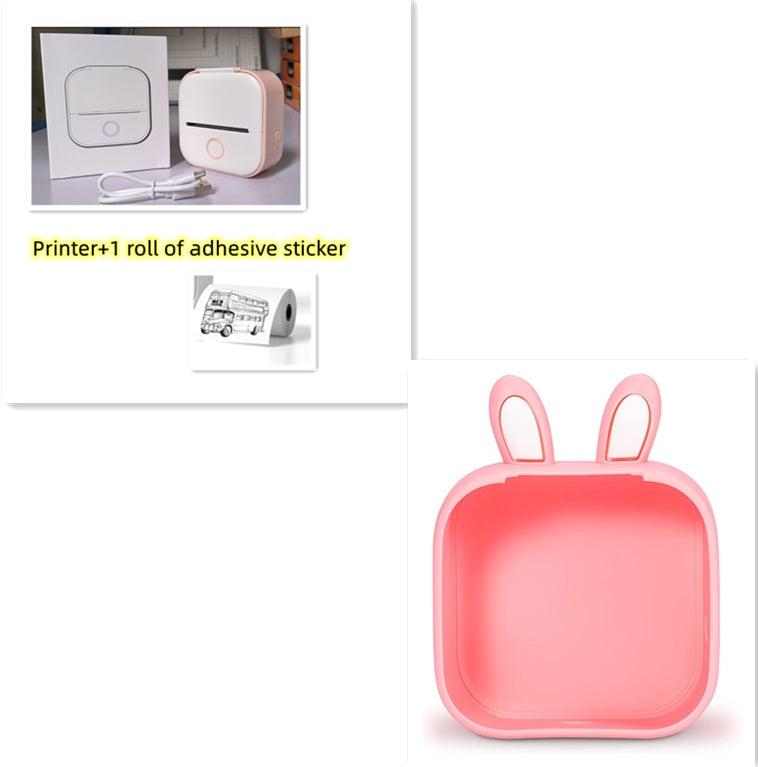 Memo king Mini Sticker Printer - T02 Mini Thermal Printer Wireless Inkless Label Maker Portable Sticker Maker for Student Birthday Gift, Compatible with iOS & Android, Pink