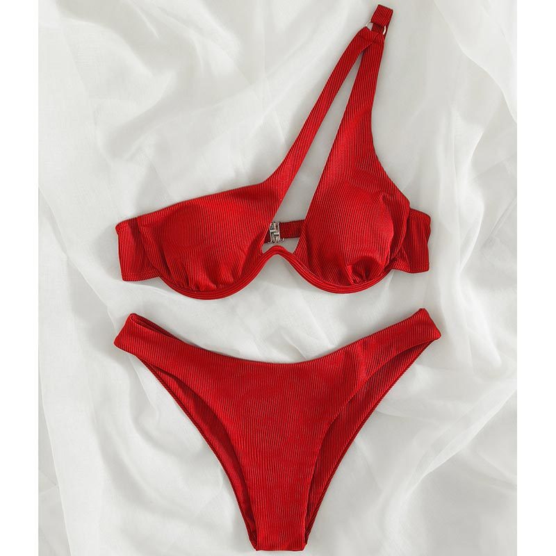 European And American Style Lns Solid Color Swimsuit