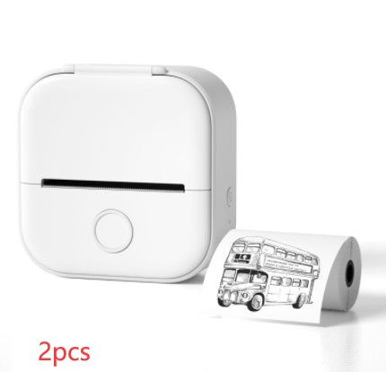 Memo king Mini Sticker Printer - T02 Mini Thermal Printer Wireless Inkless Label Maker Portable Sticker Maker for Student Birthday Gift, Compatible with iOS & Android, Pink