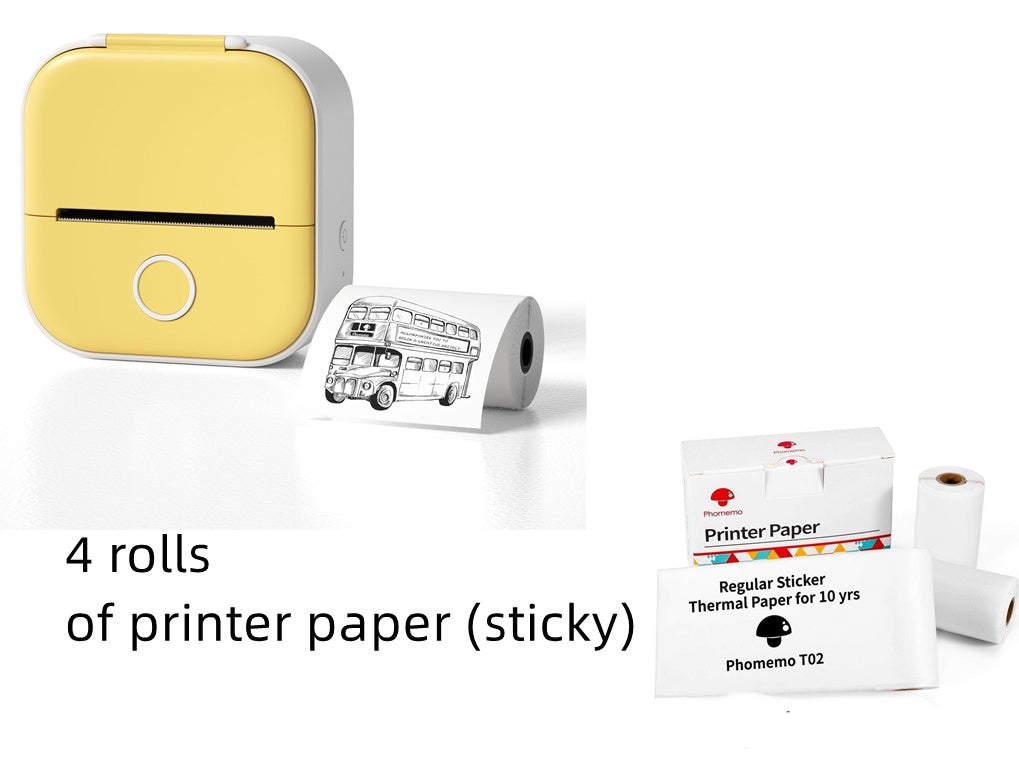 Memo king Mini Sticker Printer - T02 Mini Thermal Printer Wireless Inkless Label Maker Portable Sticker Maker for Student Birthday Gift, Compatible with iOS & Android, Pink