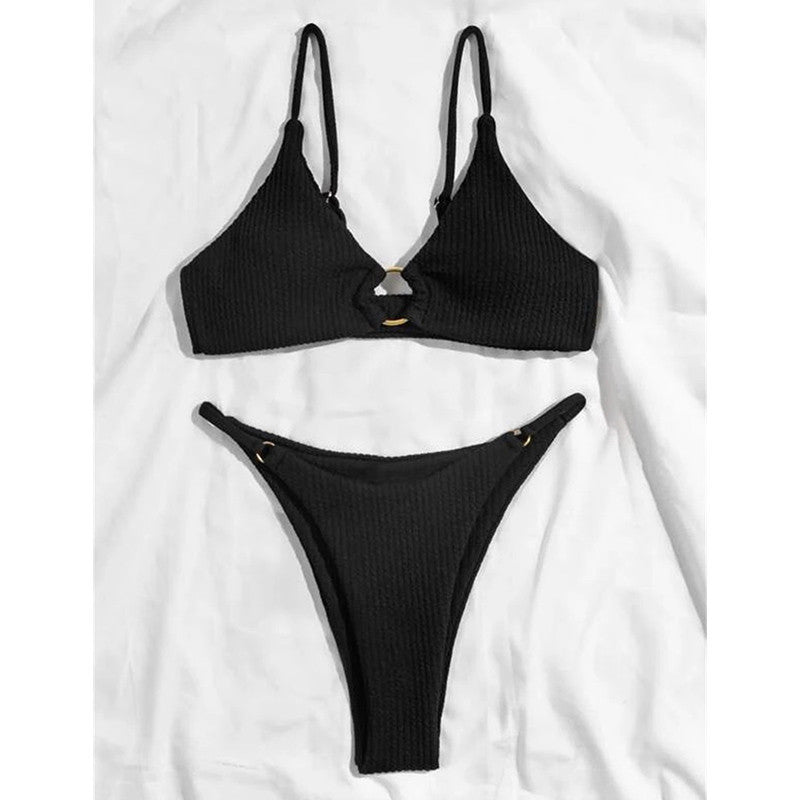 European And American Style Lns Solid Color Swimsuit