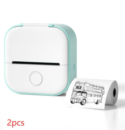 Memo king Mini Sticker Printer - T02 Mini Thermal Printer Wireless Inkless Label Maker Portable Sticker Maker for Student Birthday Gift, Compatible with iOS & Android, Pink