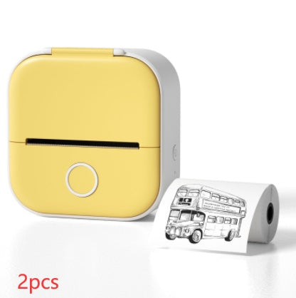 Memo king Mini Sticker Printer - T02 Mini Thermal Printer Wireless Inkless Label Maker Portable Sticker Maker for Student Birthday Gift, Compatible with iOS & Android, Pink