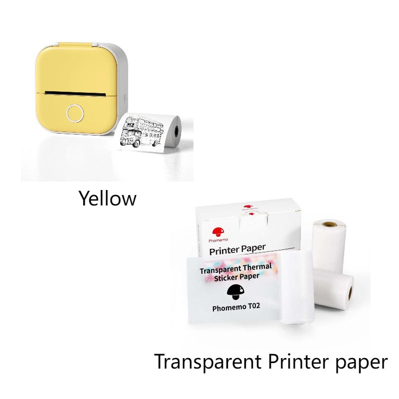 Memo king Mini Sticker Printer - T02 Mini Thermal Printer Wireless Inkless Label Maker Portable Sticker Maker for Student Birthday Gift, Compatible with iOS & Android, Pink