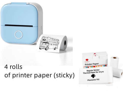 Memo king Mini Sticker Printer - T02 Mini Thermal Printer Wireless Inkless Label Maker Portable Sticker Maker for Student Birthday Gift, Compatible with iOS & Android, Pink