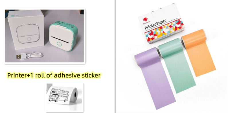 Memo king Mini Sticker Printer - T02 Mini Thermal Printer Wireless Inkless Label Maker Portable Sticker Maker for Student Birthday Gift, Compatible with iOS & Android, Pink