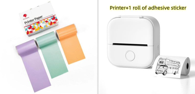 Memo king Mini Sticker Printer - T02 Mini Thermal Printer Wireless Inkless Label Maker Portable Sticker Maker for Student Birthday Gift, Compatible with iOS & Android, Pink