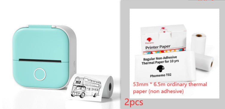 Memo king Mini Sticker Printer - T02 Mini Thermal Printer Wireless Inkless Label Maker Portable Sticker Maker for Student Birthday Gift, Compatible with iOS & Android, Pink