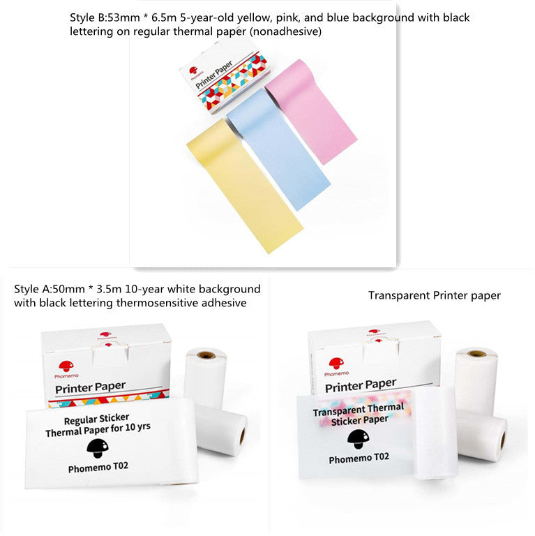 Memo king Mini Sticker Printer - T02 Mini Thermal Printer Wireless Inkless Label Maker Portable Sticker Maker for Student Birthday Gift, Compatible with iOS & Android, Pink