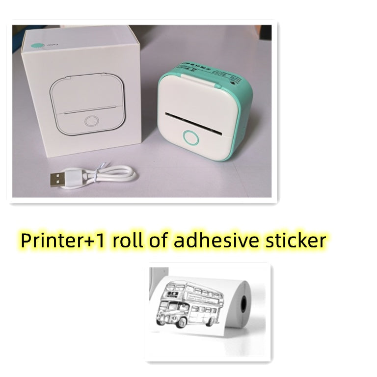 Memo king Mini Sticker Printer - T02 Mini Thermal Printer Wireless Inkless Label Maker Portable Sticker Maker for Student Birthday Gift, Compatible with iOS & Android, Pink