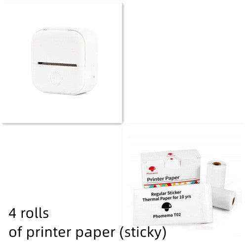 Memo king Mini Sticker Printer - T02 Mini Thermal Printer Wireless Inkless Label Maker Portable Sticker Maker for Student Birthday Gift, Compatible with iOS & Android, Pink