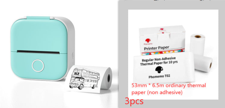 Memo king Mini Sticker Printer - T02 Mini Thermal Printer Wireless Inkless Label Maker Portable Sticker Maker for Student Birthday Gift, Compatible with iOS & Android, Pink