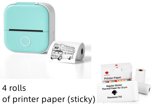 Memo  king Mini Sticker Printer - T02 Mini Thermal Printer Wireless Inkless Label Maker Portable Sticker Maker for Student Birthday Gift, Compatible with iOS & Android, Pink