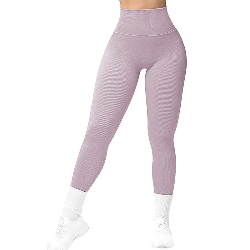 High  Waist Seamless Leggings Threaded Knitted Fitness Pants Solid Women's Slimming Sports Yoga Pants Elastic Running Sport Leggings