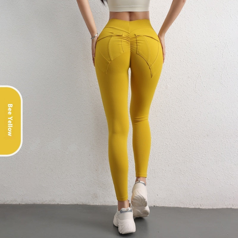 High Waist Hip Lift Yoga Pants With Pockets  Women's Sports Fitness Trousers Leggings