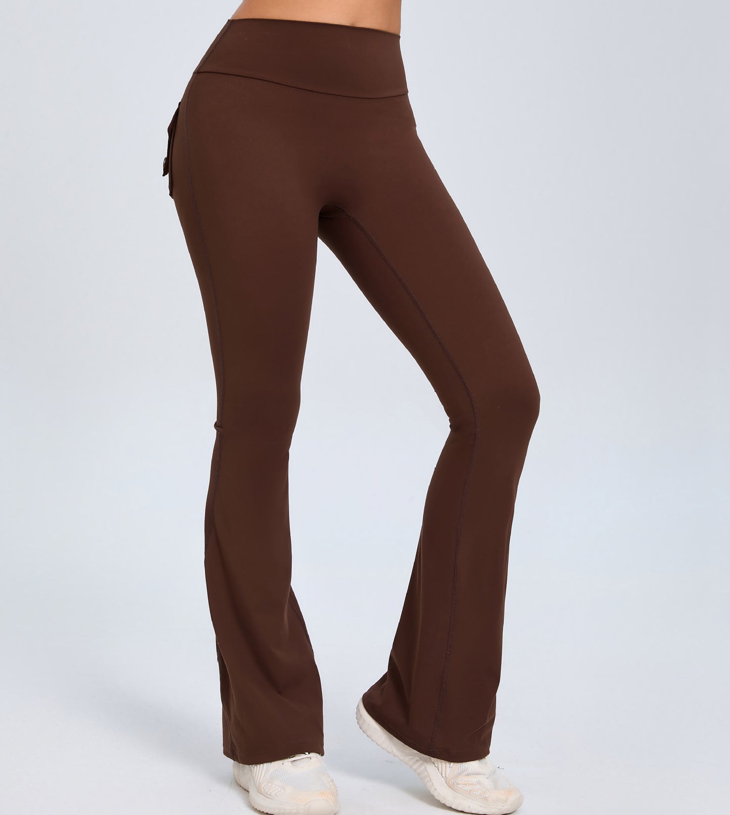 Yoga  Fitness Flared Pants With Pockets Ins Fashion Slim High Waist Sports Trousers  Scrunch Butt Booty Workout Lifting Leggings