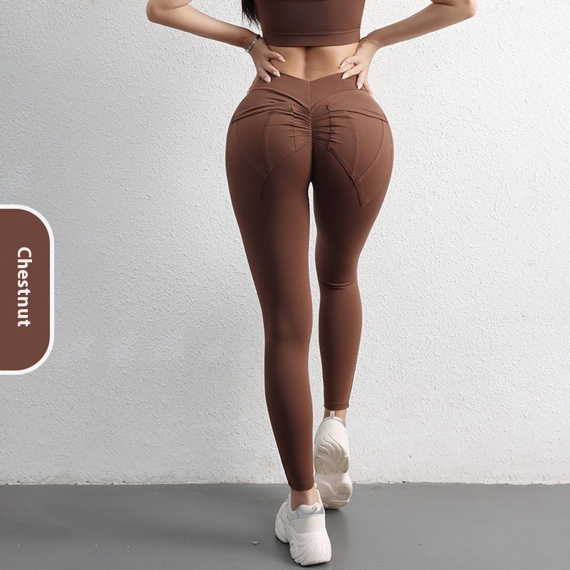 High Waist Hip Lift Yoga Pants With Pockets  Women's Sports Fitness Trousers Leggings