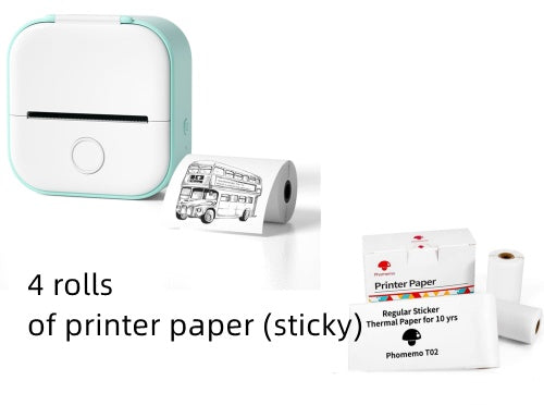 Memo  king Mini Sticker Printer - T02 Mini Thermal Printer Wireless Inkless Label Maker Portable Sticker Maker for Student Birthday Gift, Compatible with iOS & Android, Pink