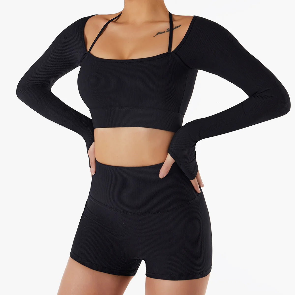 New Abdominal Compression Exercise Shorts, Hip Lifting Nude Yoga Set