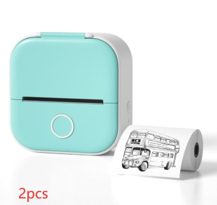 Memo  king Mini Sticker Printer - T02 Mini Thermal Printer Wireless Inkless Label Maker Portable Sticker Maker for Student Birthday Gift, Compatible with iOS & Android, Pink