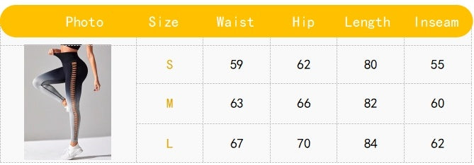 Women's  High-Waisted Gradient Yoga Pants, Cutout Leggings, Booty Lifting, Athletic Long Tights For Fitness Workout, Breathable Sportswear