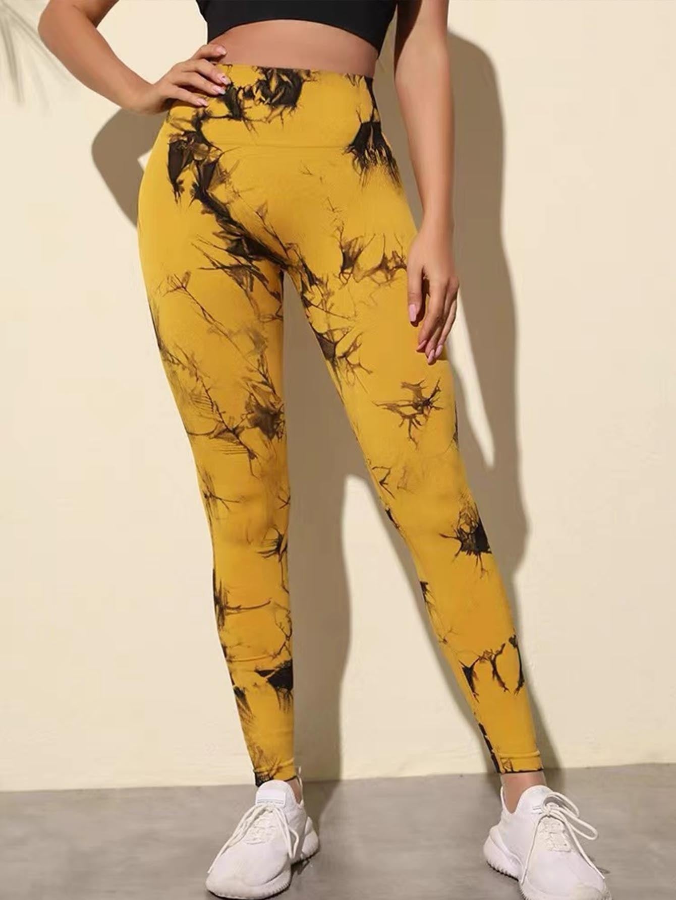 Tie Dye  Workout Seamless Leggings For Women High Waist Gym Leggings Yoga Pants, Seamless Leggings For Women High Waist Yoga Pants, Scrunch Butt Lifting Elastic Tights