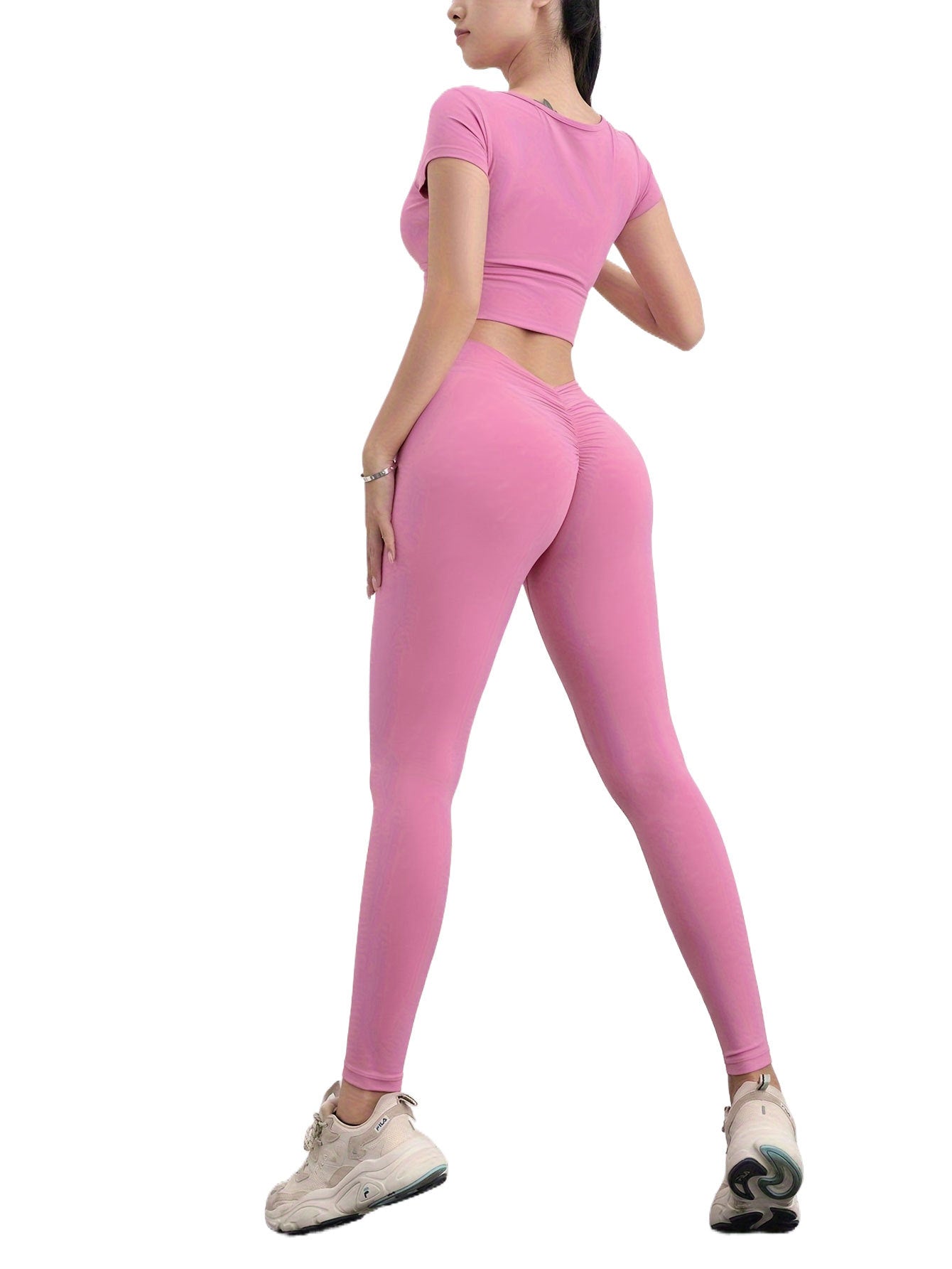High  Waist Yoga Pants For Women, Seamless, Scrunch Butt, Elastic, Ultra-Soft Comfort Fit, Solid Color Sports Leggings