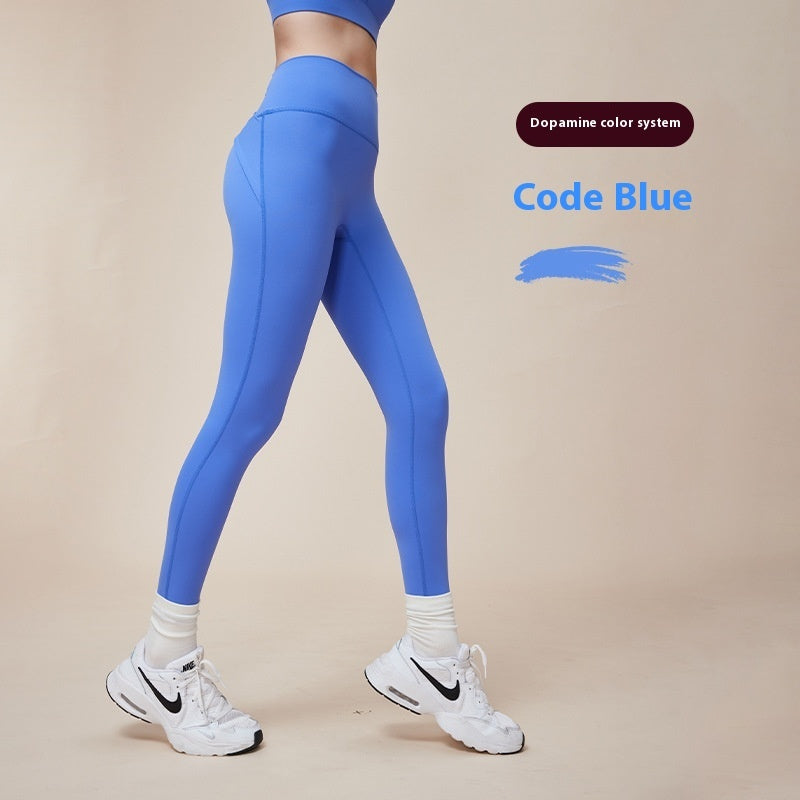 Cross Hip Lifting And Waist-slimming  Upgrade High Waist Peach Sports Yoga Pants