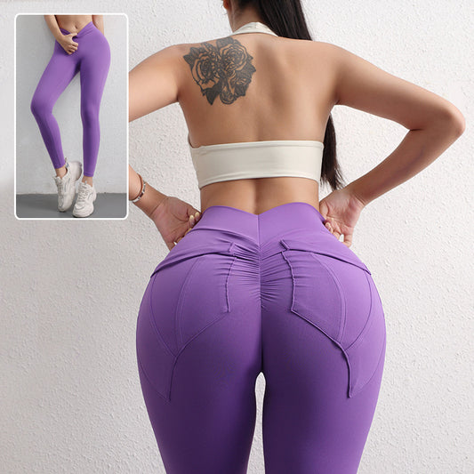 High Waist Hip Lift Yoga Pants With Pockets  Women's Sports Fitness Trousers Leggings