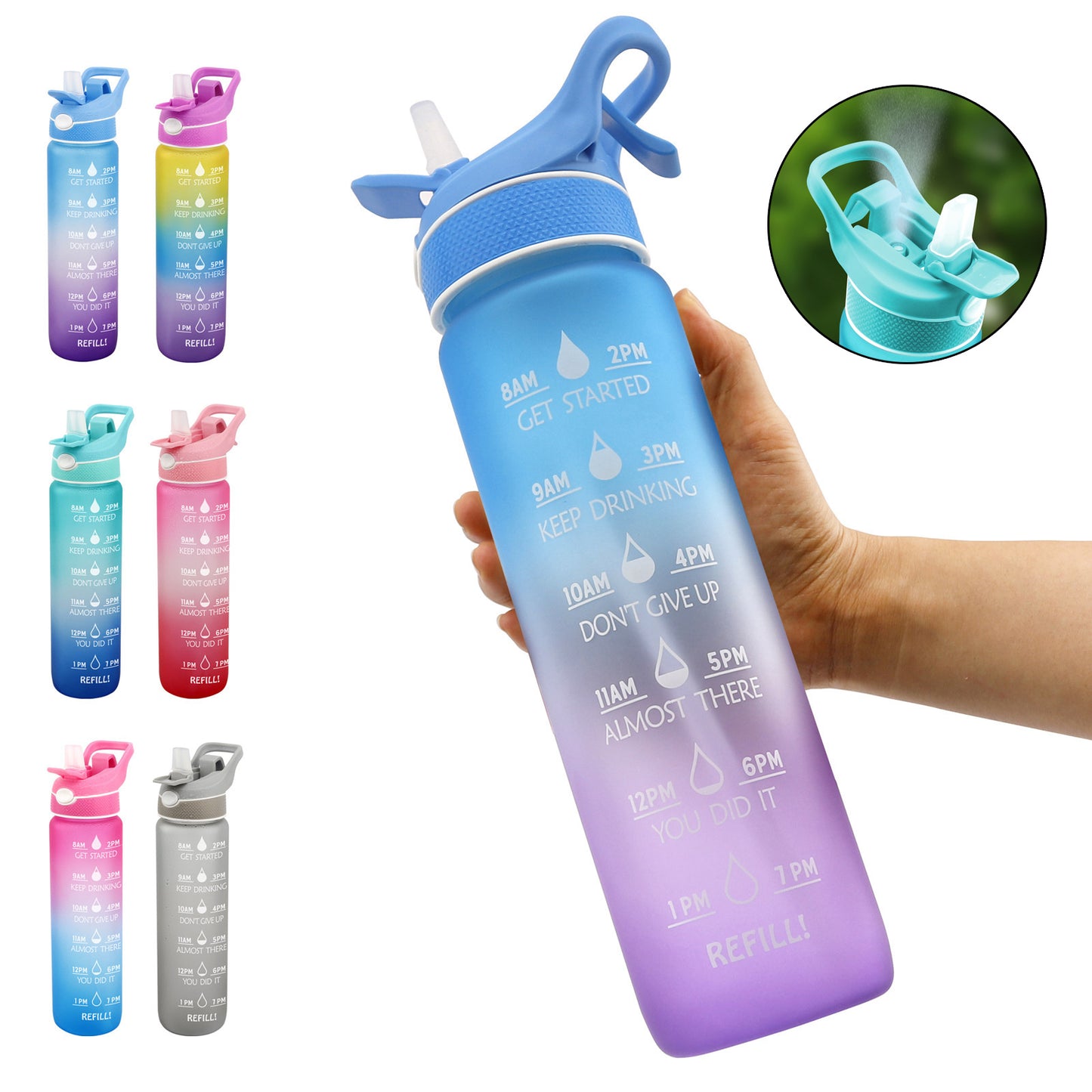Water Bottle Scrub Bounce Cover Straw  Space Cup Sports Water Bottle